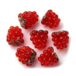 Красный Бусины лэмпворк , малина, красные, 12.5x10~12 мм, отверстие : 1.6 мм