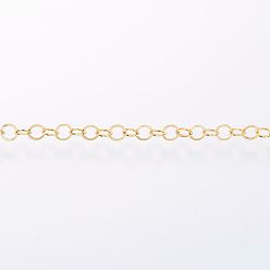Золотой 304 из нержавеющей стали цепи Роло, отрыгивающая цепь, пайки, с катушкой, ионное покрытие (ip), золотые, 3x0.3 мм, около 328.08 футов (100 м) / рулон