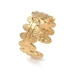 Golden Oval 304 Stainless Steel Cuff Open Ring Setting, with Loop, Ion Plating(IP), Golden, 9mm, Hole: 2.5x2mm, 18mm