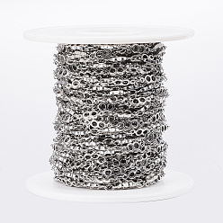 Stainless Steel Color 304 Stainless Steel Infinity Link Chains, Soldered, with Spool, Stainless Steel Color, 10.5x3.2x1.2mm, about 32.8 Feet(10m)/roll