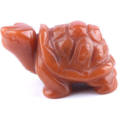 1.5" redstone Crystal carving piece natural jade longevity turtle decoration powder crystal agate small turtle jade ornament