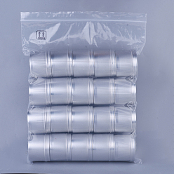 Platinum Round Aluminium Tin Cans, Aluminium Jar, Storage Containers for Cosmetic, Candles, Candies, with Screw Top Lid, Platinum, 6.8x5cm, Capacity: 100ml(3.38 fl. oz)