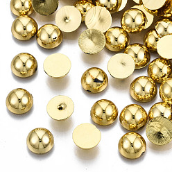 Golden ABS Plastic Cabochons, Half Round, Golden, 3x1.5mm, about 10000pcs/bag