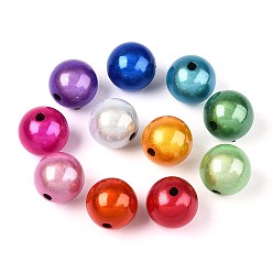 (52) Непрозрачная лаванда Лакированные бусины из акрила , Чудо шарики, круглые, бусина в бусине, разноцветные, 14 мм, отверстие : 2.5 мм, Около 353 шт / 500 г