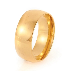 Golden 201 Stainless Steel Plain Band Rings, Golden, Size 8, Inner Diameter: 18mm, 8mm