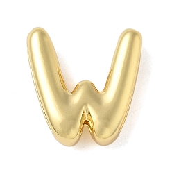 Letter W Медные подвески-слайдеры, стойки покрытие, без свинца и без кадмия, долговечный, реальный 18 k позолоченный, Буква W, 14x13.5x4.5 мм, отверстие : 10.5x2 мм