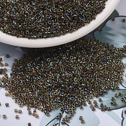 (DB1740) Шартрезский AB с Темно-аметистовой Подкладкой Бусины miyuki delica, цилиндр, японский бисер, 11/0, (дб 1740) темно-аметистовый шартрез, 1.3x1.6 мм, отверстие : 0.8 мм, Около 2000 шт / 10 г