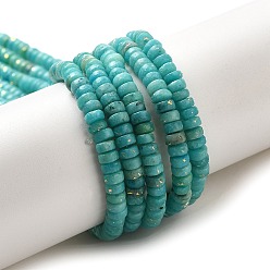 Turquoise Natural Dolomite Beads Strands, with Synthetic Opal, Dyed, Disc, Heishi Beads, Turquoise, 4x2mm, Hole: 0.6mm, about 184pcs/strand, 15.94''(40.5cm)
