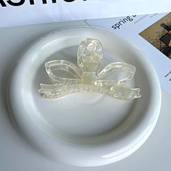 Белый Заколки для волос в форме когтей из ацетата целлюлозы, аксессуары для волос для женщин и девочек, бантом, белые, 112x70 мм