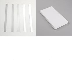 Argent 897pièces grands pendentifs pour animaux de compagnie, rectangle, argenterie, 76x5x0.2mm, Trou: 1.4mm, environ897 pcs / 130 g