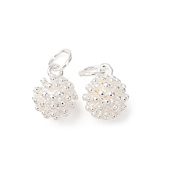 Серебро Латунные подвески, букет подвесок, без кадмия и без свинца, стойки покрытие, долговечный, с целью перехода в кольце, серебряные, 10x7.5 мм, отверстие : 3.2 мм