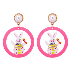 56850 Cute Easter Bunny and Bird Acrylic Earrings for Festive Ear Accessories