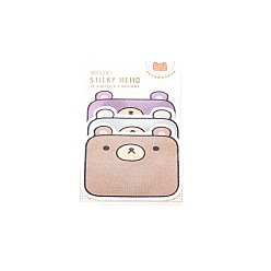 Bear Paper Memo Pad Sticky Notes, Sticker Tabs, for Office School Reading, Bear Pattern, 102x66mm
