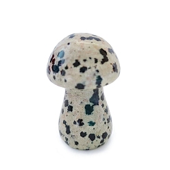 Dalmatian Jasper Natural Dalmatian Jasper Healing Mushroom Figurines, Reiki Energy Stone Display Decorations, 35mm