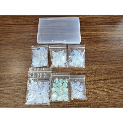 Clear AB PandaHall Elite Transparent Glass Beads, AB Color Plated, Mixed Shapes, Clear AB, 180pcs/box
