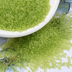 (RR143) Transparent Chartreuse Миюки круглые бусины рокайль, японский бисер, 11/0, (rr 143) прозрачный шартрез, 11/0, 2x1.3 мм, отверстие : 0.8 мм, Около 1111 шт / 10 г