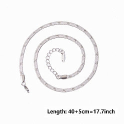Нержавеющая Сталь Цвет 304 ожерелья из змеиной стали из нержавеющей стали, цвет нержавеющей стали, 15.75 дюйм (40 см)
