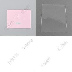 Бледно-Розовый 100шт. складные бумажные карточки с цветочным рисунком для оформления витрин, с 100 целлофановыми пакетами OPP, прямоугольные, розовый жемчуг, 5x6.4x0.035 см, 100 шт / комплект