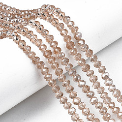 Pérou Perles en verre electroplate, de couleur plaquée ab , facette, rondelle, Pérou, 2.9~3.3x2mm, Trou: 0.8mm, Environ 145~150 pcs/chapelet, 34~35 cm