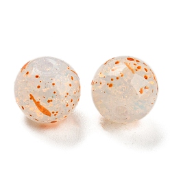 Linen Transparent Spray Painting Crackle Glass Beads, Round, Linen, 10mm, Hole: 1.6mm, 200pcs/bag