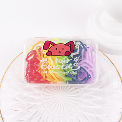 Deep fluorescence color Cute Candy-Colored Hair Ties for Kids, Non-Damaging Elastic Bands and Scrunchies in a Disposable Box