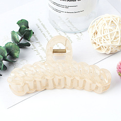 TCB-1080-Jelly Yellow Vintage Twist Hair Clip for Girls, Transparent Chain Claw Clamp for Summer Face Washing and Braids