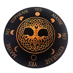 Tree of Life Деревянная маятниковая доска, биолокация гадальная доска, для колдовства принадлежности для викканского алтаря, плоско-круглые, древо жизни, 150 мм