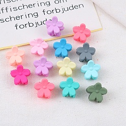 Flower Plastic Claw Hair Clips, Macaron Color Hair Accessories for Girls or Women, Flower Pattern, 15mm, 30pcs/bag