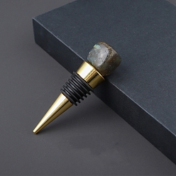 Labradorite Natural Labradorite Red Wine Stoppers, Silicone Bottle Stopper, Cone, 75~85mm