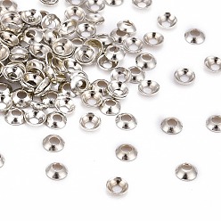 Platinum Brass Tiny Bead Cones, Platinum, 3x0.8mm, Hole: 1mm