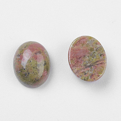 Унакит Природные кабошонов Unakite, овальные, оливковый, 18x13x5 мм
