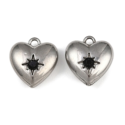 Реактивный Самолет 304 прелести нержавеющей стали, со стразами, шарма сердца, струя, 13.5x12.5x5.5 мм, отверстие : 1.5 мм