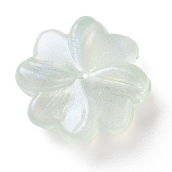 Honeydew Luminous Acrylic Beads, Glitter Beads, Glow in the Dark, Four Leaf Clover, Honeydew, 15.5x16x5mm, Hole: 2mm, about 740pcs/500g