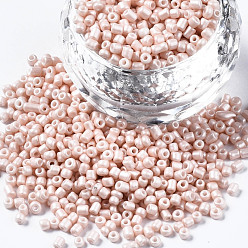 PeachPuff Glass Seed Beads, Baking Paint, Round Hole, Round, PeachPuff, 2~3x1.5~2mm, Hole: 0.8mm, about 450g/Pound