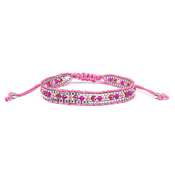 #18 Pink Bohemian Crystal Beaded Friendship Bracelet for Women