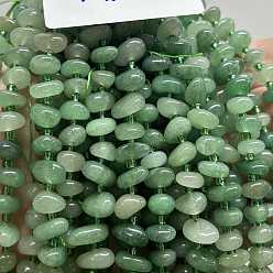 Зеленый Авантюрин Натуральный розовый авантюрин бисер нитей, самородки с отдельными бусинами, 8x6x5 мм, отверстие : 0.8 мм, около 55 шт / нитка, 15.75'' (40 см)