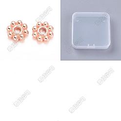 Rose Gold 500Pcs Alloy Daisy Spacer Beads, Flower, Rose Gold, 5x1.5mm, Hole: 1.8mm