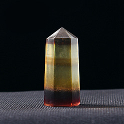 Флюорит Башня из натурального желтого флюорита, украшение для дисплея, исцеляющие каменные палочки, для декора для балансировки энергии, медитации, терапии, шестиугольная призма, 40~50 мм