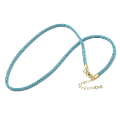 Голубой 3 изготовление ожерелий из нейлонового шнура миланского плетения толщиной ☐ мм, с латунными выводами и 304 застежками из лобстера из нержавеющей стали, золотые, стойки покрытие, долговечный, голубой, 17.83 дюйм (45.3 см)