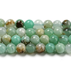 Chrysoprase Brins naturels de perles de chrysoprase, ronde, 4mm, Trou: 0.7mm, Environ 82~90 pcs/chapelet, 15.55''~15.94'' (39.5~40.5 cm)