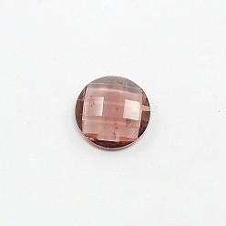 Rosy Brown Golden Tone Brass Glass Teardrop Links connectors, Rosy Brown, 21x11x5mm, Hole: 2mm