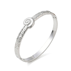 Stainless Steel Color 304 Stainless Steel Hinged Cuff Bangles, Snail, Tarnish Free, Stainless Steel Color, Inner Diameter: 1.97 inch(5cm)x2.36 inch(6cm)