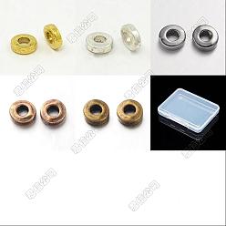 Couleur Mélangete 300pcs 5 couleurs perles en alliage de style tibétain, sans plomb et sans cadmium, donut, couleur mixte, 6x2mm, Trou: 2.5mm, 60 pcs / couleur