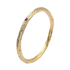 Красный Браслеты из нержавеющей стали с гравировкой ручной работы и стразами для женщин, реальный 304 k позолоченный, ионное покрытие (ip), долговечный, красные, внутренний диаметр: 18 дюйм (2.30 см)