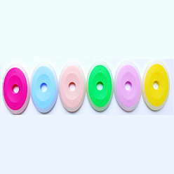 Mixed Color Oval Silicone Plastic Erasers, for School Office Supplies, Mixed Color, 57x31mm