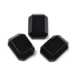 Обсидиан Природные обсидиановые кабошоны, прямоугольник граненый, 29~30x21~22x9 мм