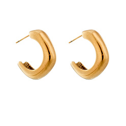 Oro Pendientes minimalistas geométricos de acero de titanio para hombres y mujeres.