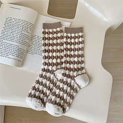 Peru Stripe Pattern Cotton Knitting Socks, Winter Warm Thermal Socks, Peru, 300x70mm