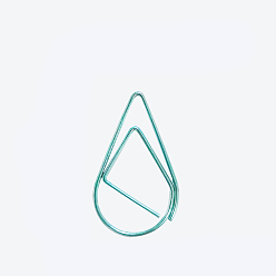 Синий Металлические скрепки, клипсы для закладок, мультяшный милый стиль, слеза, синие, 25x15 мм