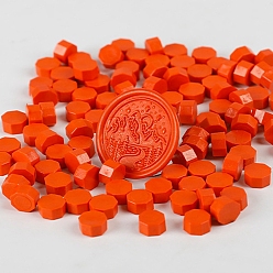 Orange Red Sealing Wax Particles, for Retro Seal Stamp, Octagon, Orange Red, Package Bag Size: 114x67mm, about 100pcs/bag